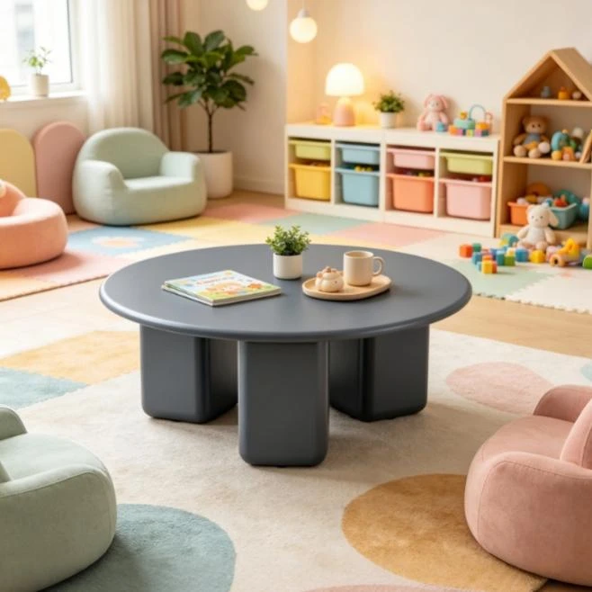 Chunky Leg Modern Round Coffee Table factory